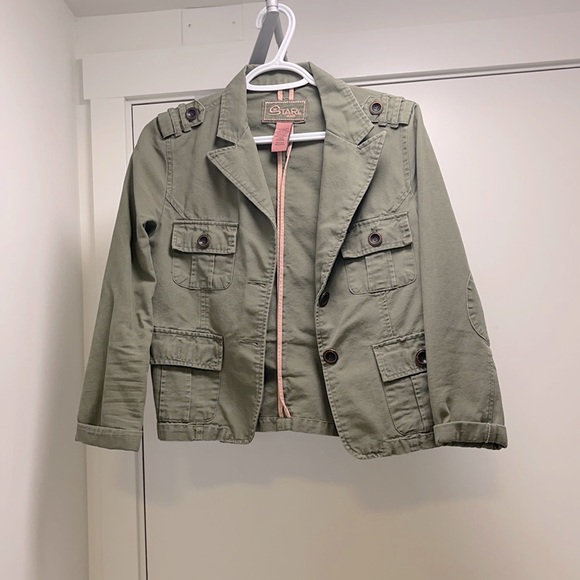 Green army jean jacket - Picture 1 of 4
